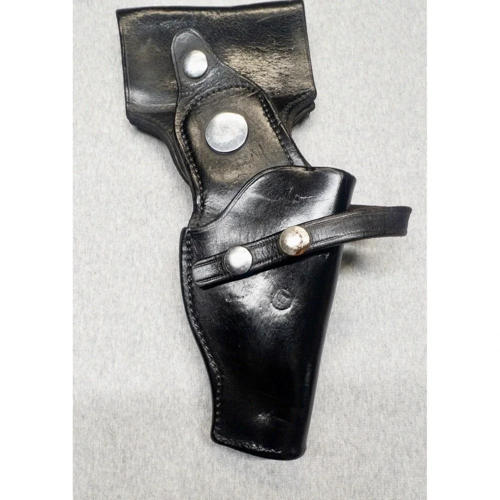Vtg Safety Speed Black Leather Holster #41 Outdoors Utility Shooting Made In USA